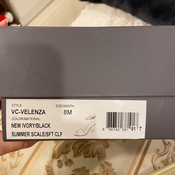 Vince Camuto Black & White Ankle Block Heel - VC Velenza - Picture 5 of 6